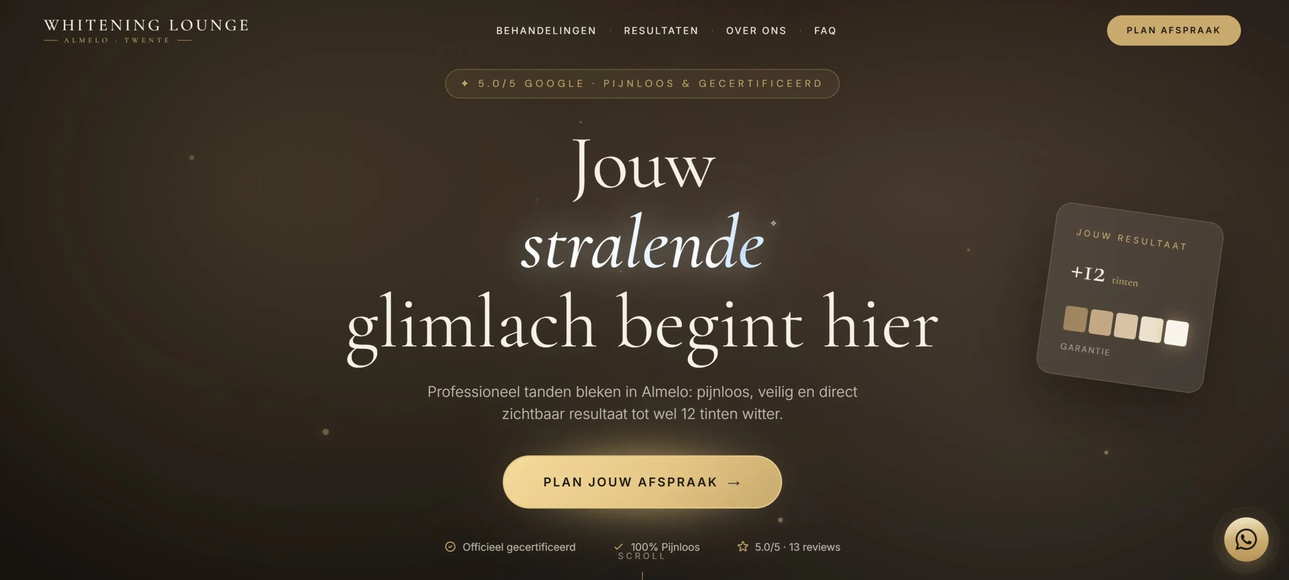 Whitening Lounge Almelo website
